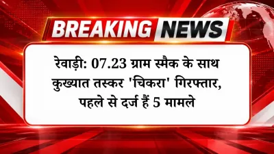 रेवाड़ी: 07.23 ग्राम स्मैक के साथ कुख्यात तस्कर 'चिकरा' गिरफ्तार, पहले से दर्ज हैं 5 मामले