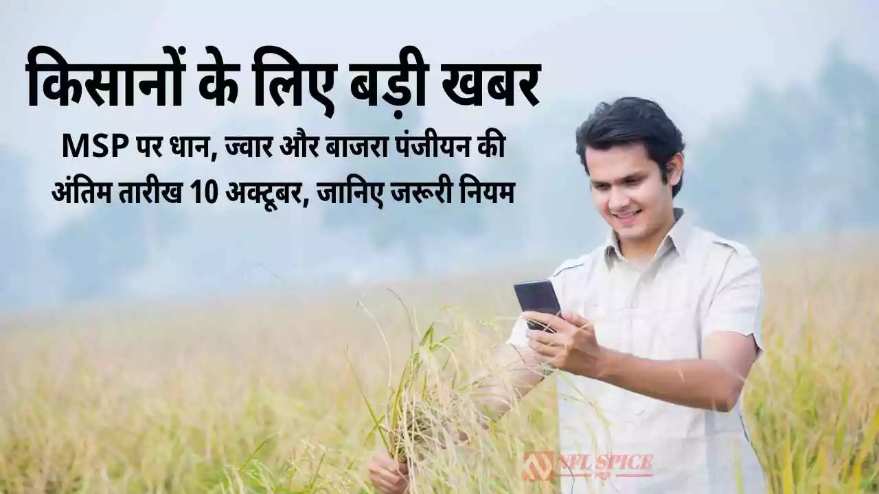 किसानों के लिए बड़ी खबर: MSP पर धान, ज्वार और बाजरा पंजीयन की अंतिम तारीख 10 अक्टूबर, जानिए जरूरी नियम