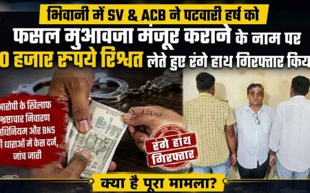 Haryana News: फसल मुआवजा पास कराने के नाम पर रिश्वत ले रहा पटवारी गिरफ्तार, ACB की ट्रैप कार्रवाई सफल