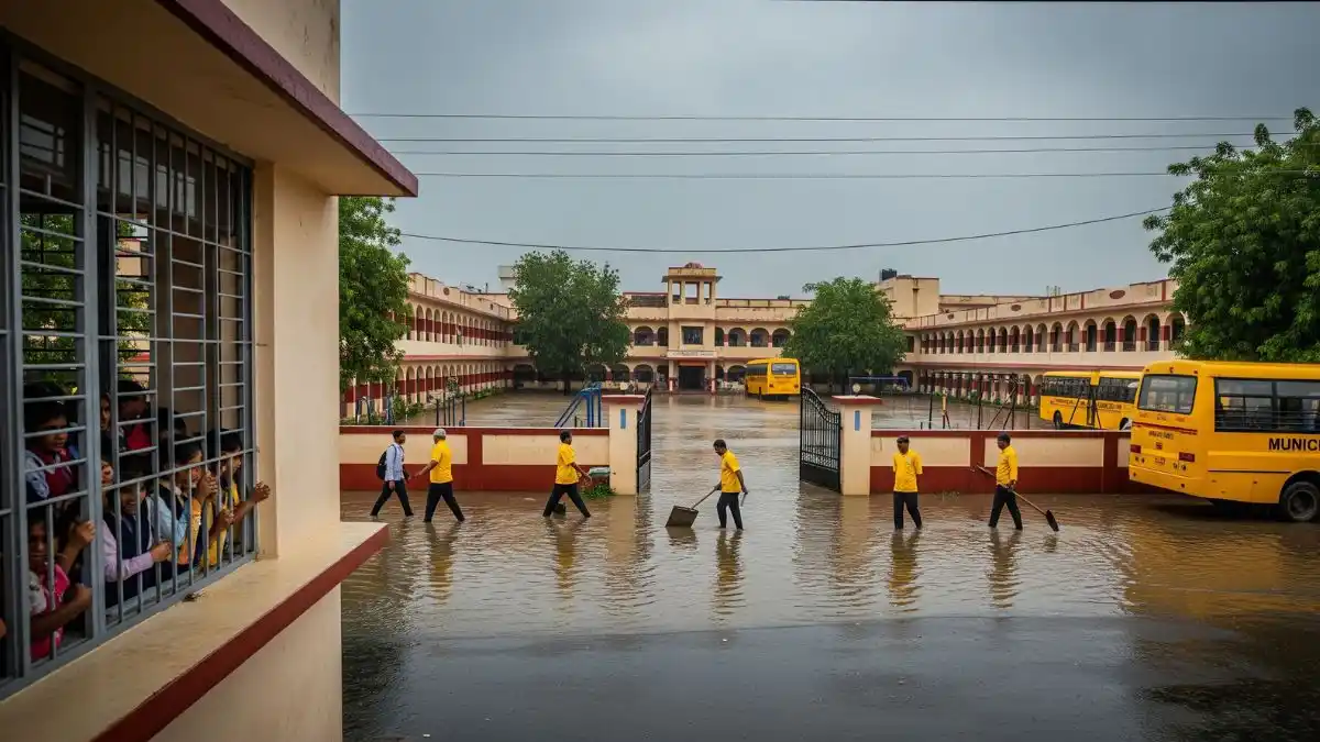 भारी बारिश के कारण स्कूलों में छुट्टिया, देखे किस किस क्षेत्र में आदेश लागु school close due to heavy rain