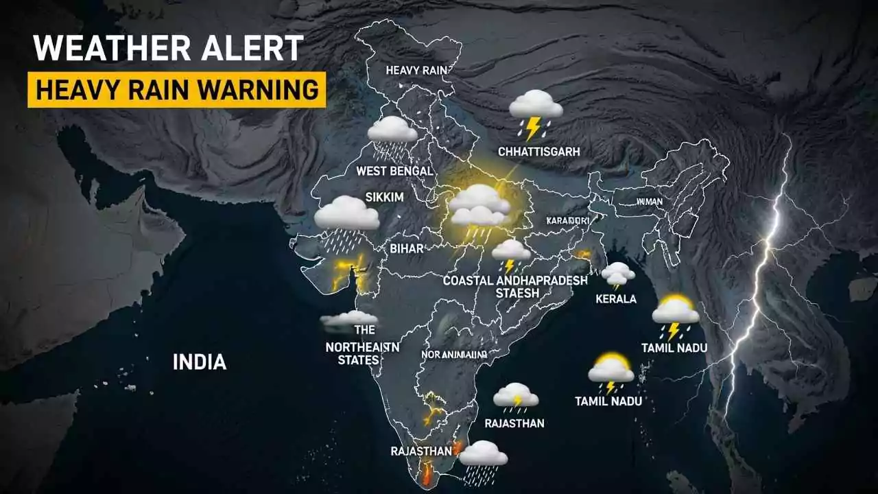 अगले 2-3 दिन सावधान - IMD का अलर्ट, कई राज्यों में भारी बारिश की चेतावनी