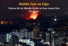 Middle East on Edge: Tehran Hit by Missile Strike as Iran–Israel War Escalates