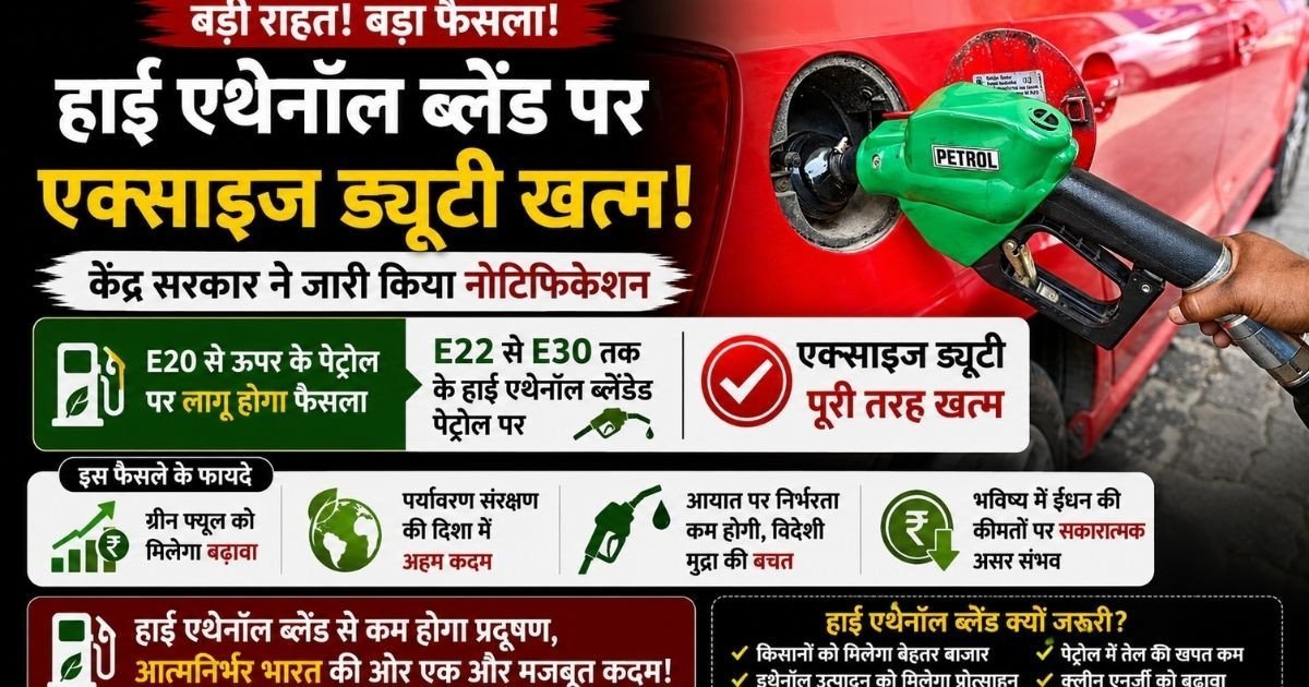 Petrol Excise Duty News: सरकार ने हाई एथेनॉल ब्लेंडेड पेट्रोल पर खत्म की एक्साइज ड्यूटी, E30 तक का रास्ता साफ