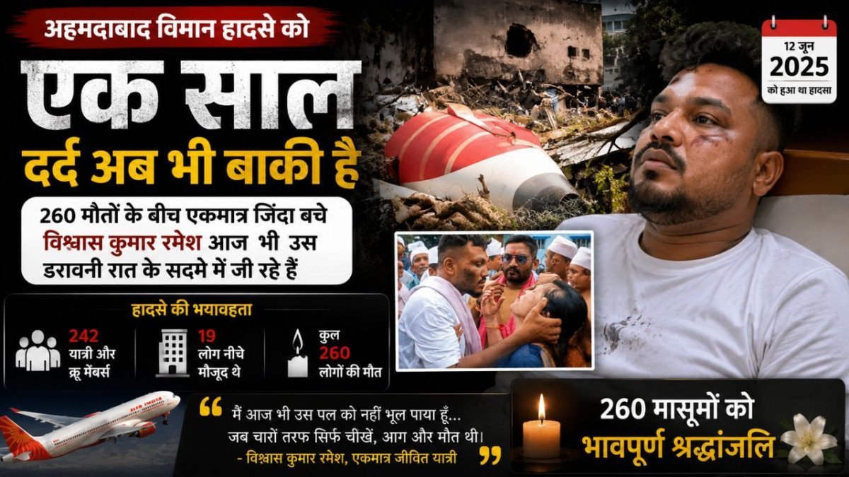 Air India Crash Anniversary: अहमदाबाद विमान हादसे को बीता एक साल, 260 मौतों के बीच अकेले बचे विश्वास का छलका दर्द