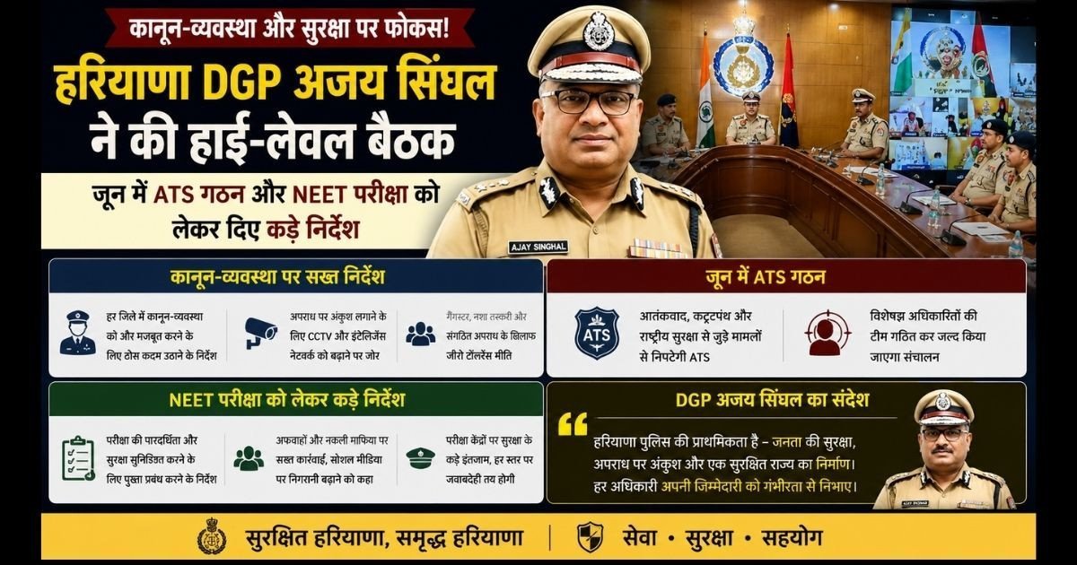 Haryana Police Meeting: एक्शन मोड में DGP अजय सिंघल, जून में होगा एटीएस (ATS) का गठन, नीट परीक्षा और नशा तस्करों पर कड़ा एक्शन प्लान