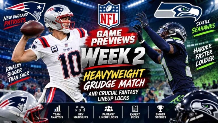 NFL Game Previews Week 2: Heavyweight Grudge Match and Crucial Fantasy Lineup Locks 20 NFL Game Previews Week 2: Heavyweight Grudge Match and Crucial Fantasy Lineup Locks