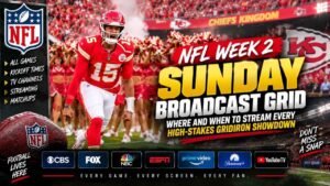 NFL Week 2 Sunday Broadcast Grid: Where and When to Stream Every High-Stakes Gridiron Showdown 9 NFL Week 2 Sunday Broadcast Grid: Where and When to Stream Every High-Stakes Gridiron Showdown